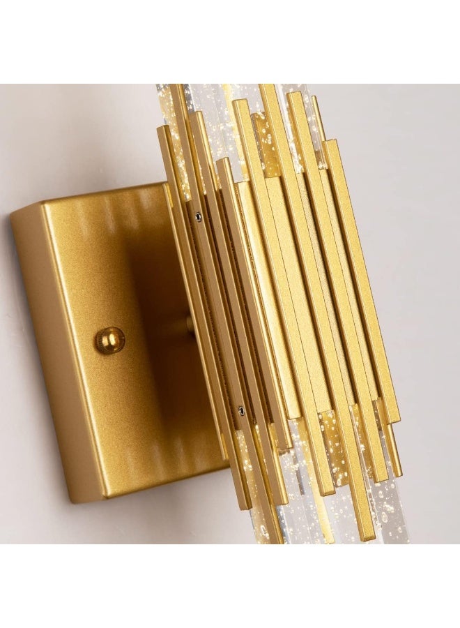 ALMIFTAH Modern Luxury Crystal Wall Light with Gold Finish, LED Decorative Wall Sconce for Living Room, Bedroom, Hallway, Staircase, Hotel & Office Interior Elegant Ambient Lighting Fixture - Image 3